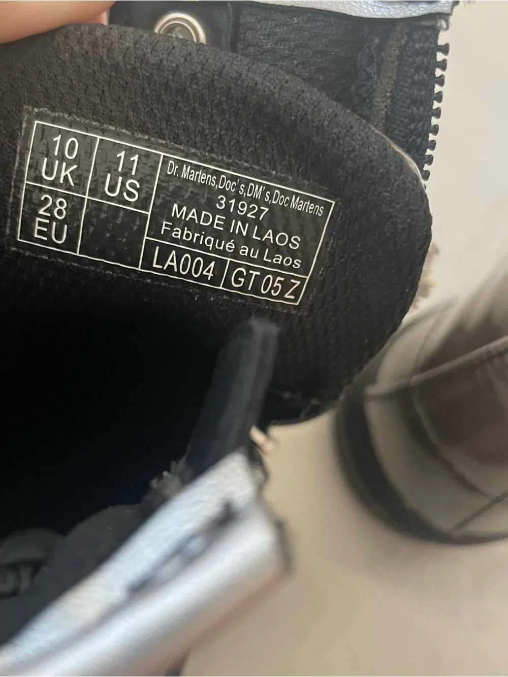 Dr. Martens Black Patent Kids Lace-Up Ankle Boots with Side Zipper
